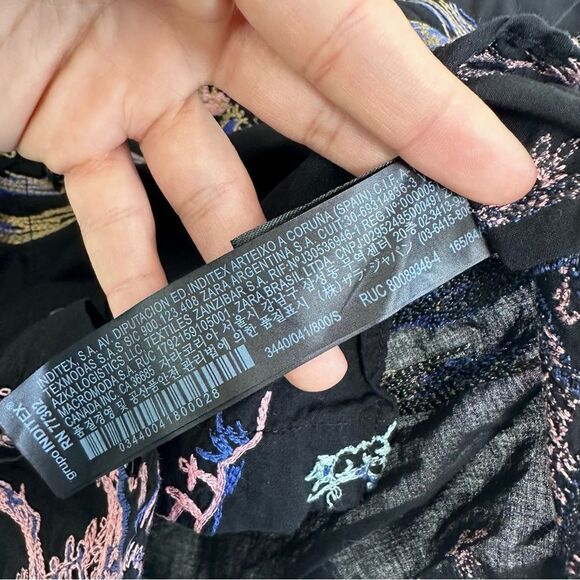 Zara Japanese Garden Graphic Button Down Shirt Size S - Picture 7 of 9